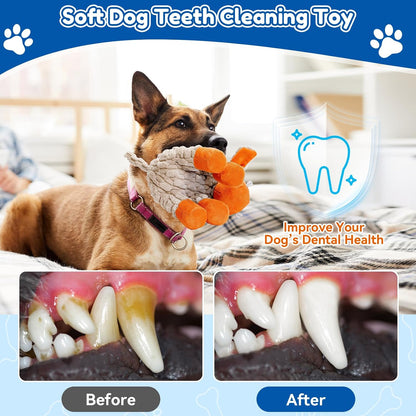 Plush Chew Toys for Large Dogs, Tough Crinkle Stuffed Animal Squeaky Interactive Toys for Small Medium Large Dogs, Keep Them Busy, Big Pet Toys