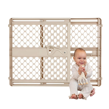 Supergate Ergo Baby Gate: Plastic Baby Gate for Stairs & Doorways - Adjustable Indoor Safety Gate - Made in USA - 26 to 42 Inches Wide - 26 Inches Tall - Sand