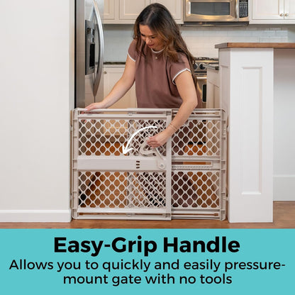 Supergate Ergo Baby Gate: Plastic Baby Gate for Stairs & Doorways - Adjustable Indoor Safety Gate - Made in USA - 26 to 42 Inches Wide - 26 Inches Tall - Sand