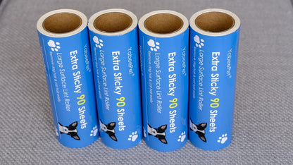 Extra Sticky Large Surface Lint Roller, 6.3'' Giant Lint Roller for Pet Hair, Lint Remover Roller for Cat Hair, Clothes, Furniture (1 Handle + 450 Sheets)