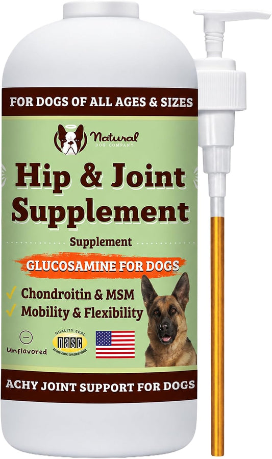 Liquid Glucosamine Hip & Joint Oil for Dogs, 16 oz, Extra Strength Cartilage & Joint Support, Helps Mobility and Eases Occasional Stiffness, Dog Vitamins & Supplements