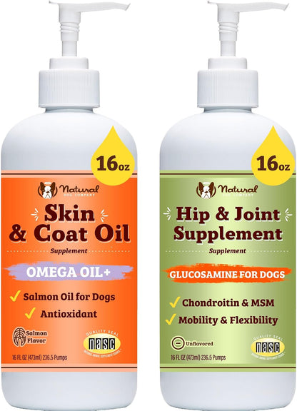 Liquid Glucosamine Hip & Joint Oil for Dogs, 16 oz, Extra Strength Cartilage & Joint Support, Helps Mobility and Eases Occasional Stiffness, Dog Vitamins & Supplements