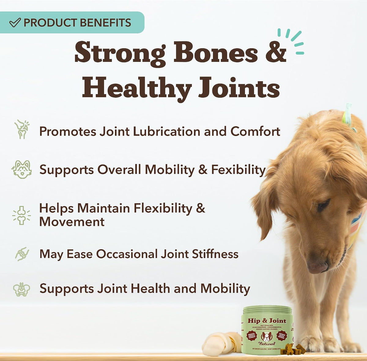 Liquid Glucosamine Hip & Joint Oil for Dogs, 16 oz, Extra Strength Cartilage & Joint Support, Helps Mobility and Eases Occasional Stiffness, Dog Vitamins & Supplements