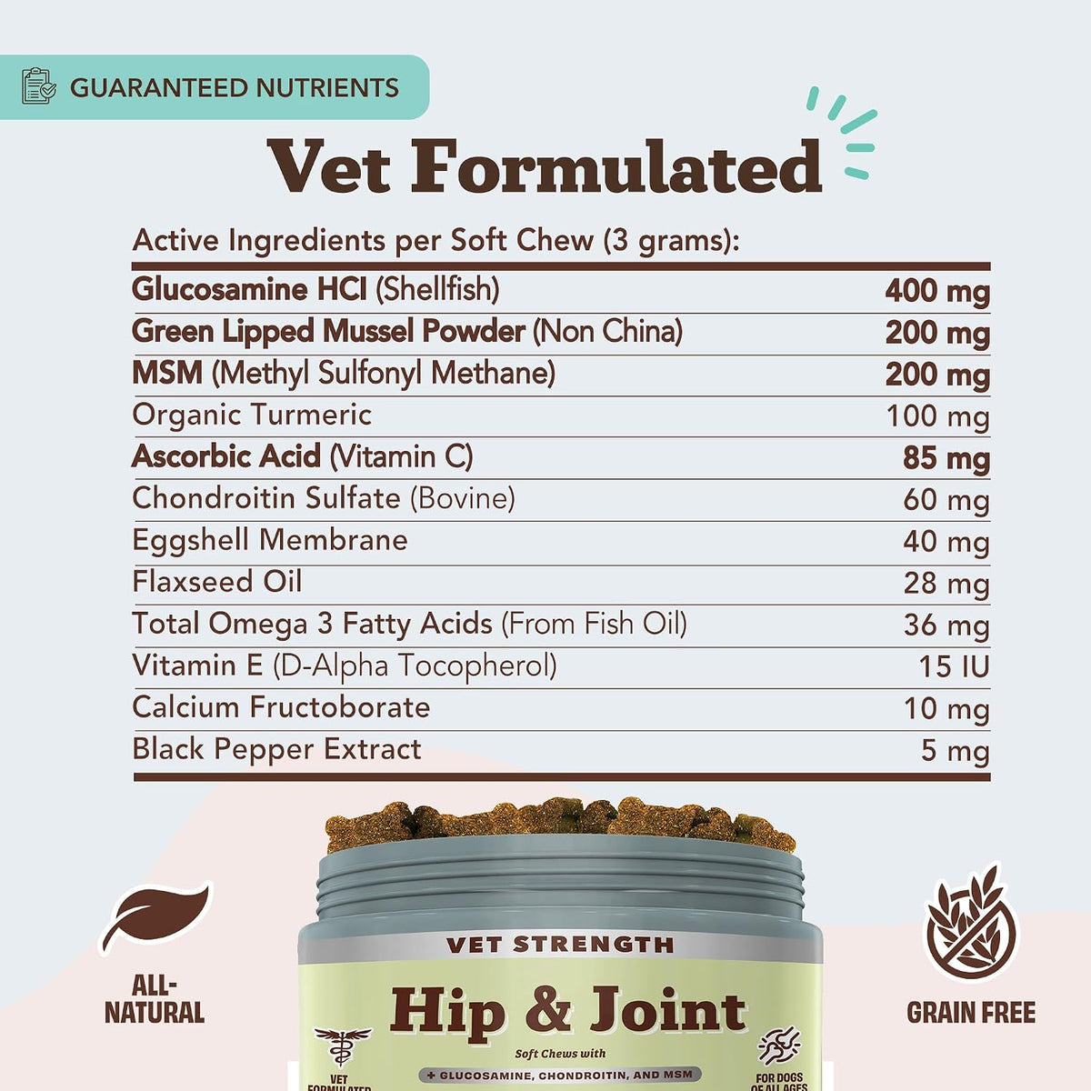Liquid Glucosamine Hip & Joint Oil for Dogs, 16 oz, Extra Strength Cartilage & Joint Support, Helps Mobility and Eases Occasional Stiffness, Dog Vitamins & Supplements