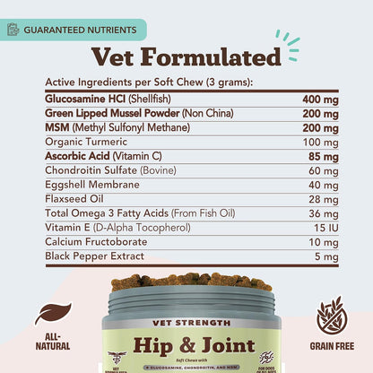 Liquid Glucosamine Hip & Joint Oil for Dogs, 16 oz, Extra Strength Cartilage & Joint Support, Helps Mobility and Eases Occasional Stiffness, Dog Vitamins & Supplements