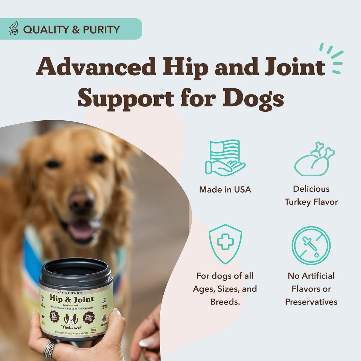 Liquid Glucosamine Hip & Joint Oil for Dogs, 16 oz, Extra Strength Cartilage & Joint Support, Helps Mobility and Eases Occasional Stiffness, Dog Vitamins & Supplements