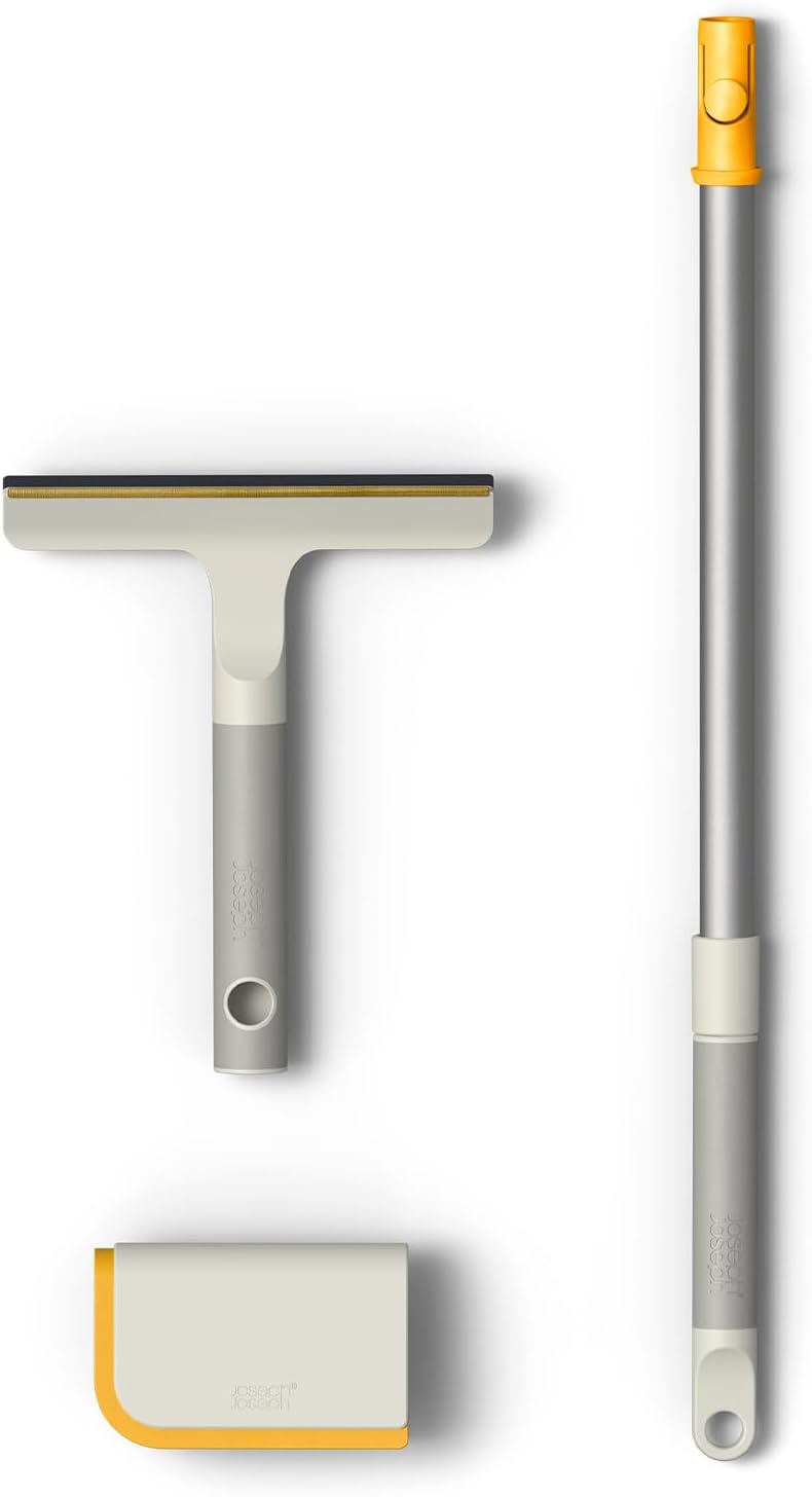 CleanTech 3pc Pet Hair Cleaning Tool Set, Manual Rake for Carpet, Upholstery & Furniture with Extension Pole