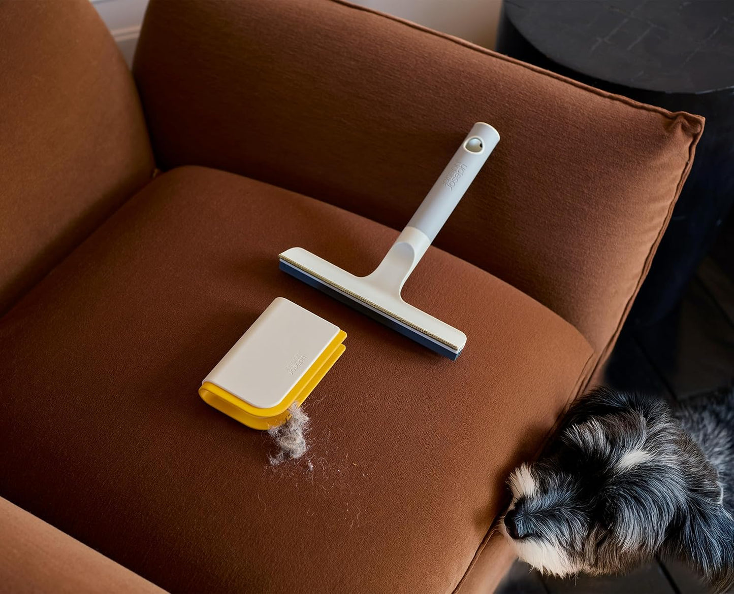 CleanTech 3pc Pet Hair Cleaning Tool Set, Manual Rake for Carpet, Upholstery & Furniture with Extension Pole