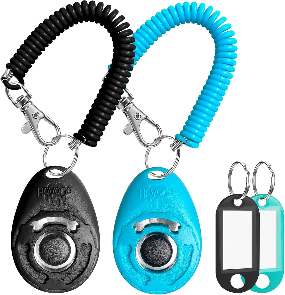 Dog Training Clicker with Sring Wrist and Keyring - Pet Dog Training Clickers for Puppy, Cat, Potty, Bird, Horse, Pet, Trainer Training Tools, Behavior Aids