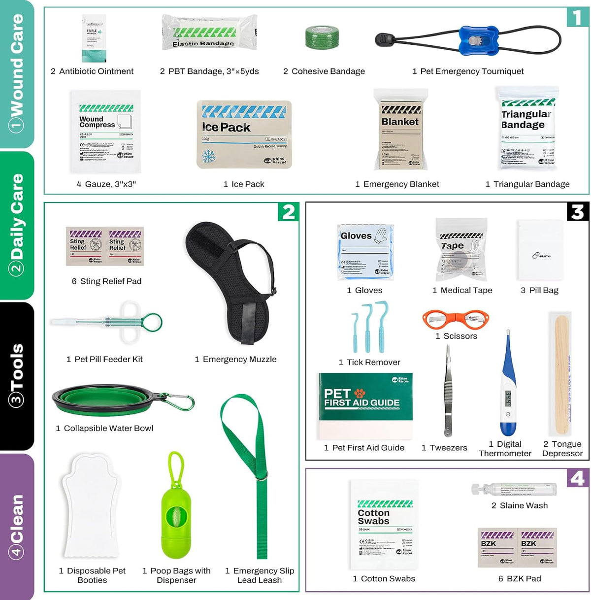 Dog First Aid Kit, Pet Emergency Kit for Daily & Wound Care