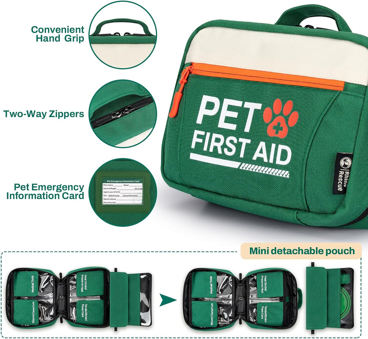 Dog First Aid Kit, Pet Emergency Kit for Daily & Wound Care