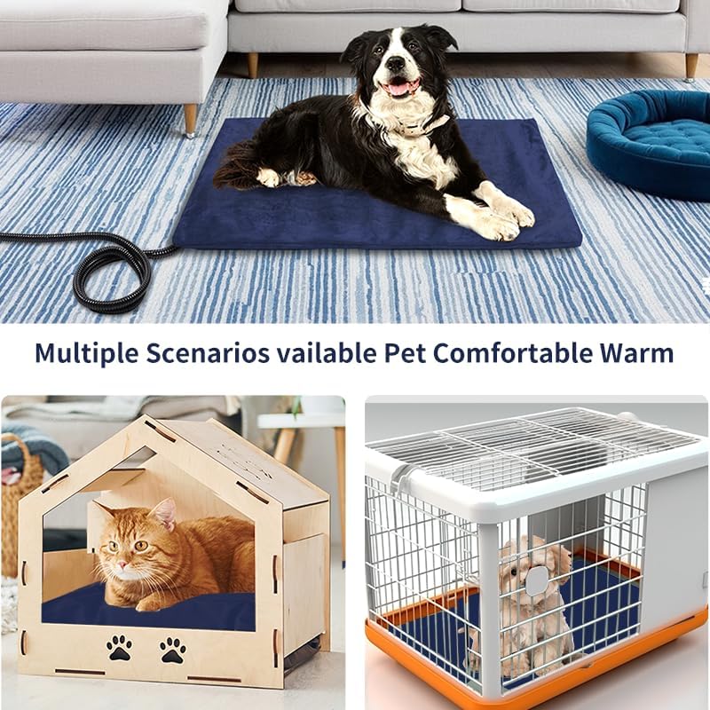 70x40CM Pet Heating Pad with Chew Resistant Cord for Cat and Dog