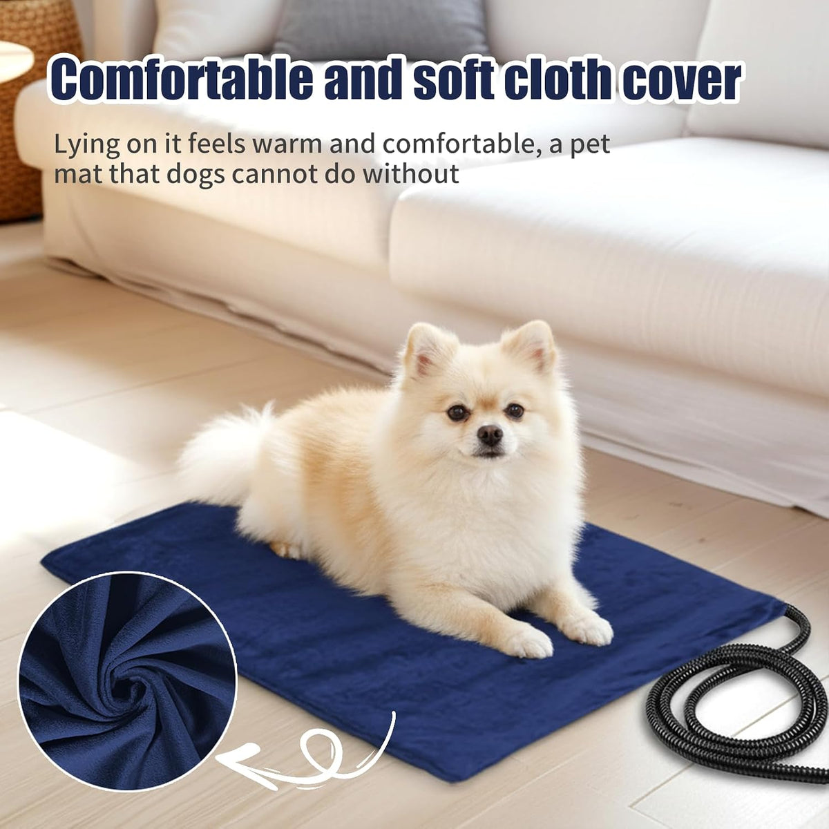 70x40CM Pet Heating Pad with Chew Resistant Cord for Cat and Dog