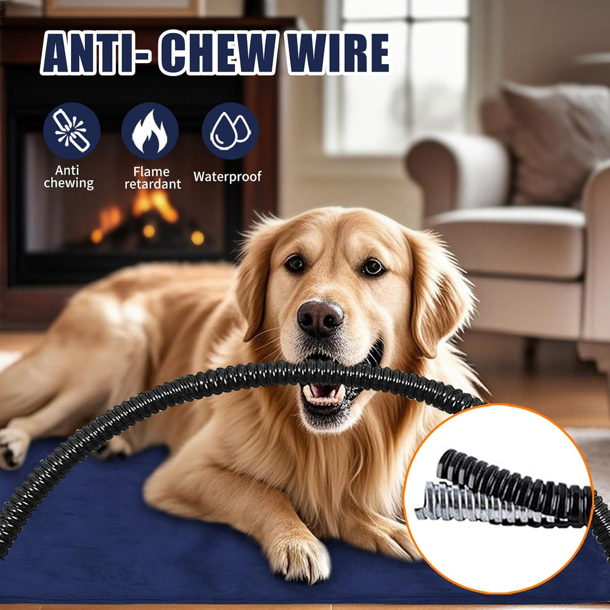 70x40CM Pet Heating Pad with Chew Resistant Cord for Cat and Dog