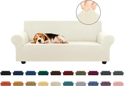 Stretch Couch Covers for Sofa, 3 Cushion Couch Slipcover,Black | 1-Piece Washable Sofa Cover Pet Friendly(78"-94") Furniture Protector Soft Jacquard, Elastic Bottom for Dogs & Kids