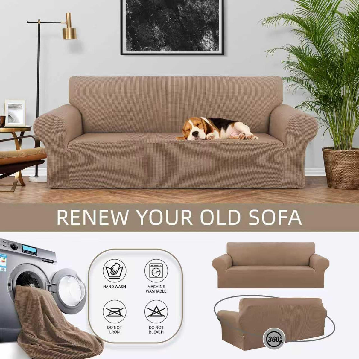 Stretch Couch Covers for Sofa, 3 Cushion Couch Slipcover,Black | 1-Piece Washable Sofa Cover Pet Friendly(78"-94") Furniture Protector Soft Jacquard, Elastic Bottom for Dogs & Kids