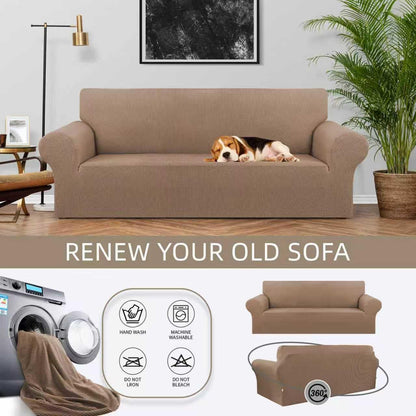 Stretch Couch Covers for Sofa, 3 Cushion Couch Slipcover,Black | 1-Piece Washable Sofa Cover Pet Friendly(78"-94") Furniture Protector Soft Jacquard, Elastic Bottom for Dogs & Kids