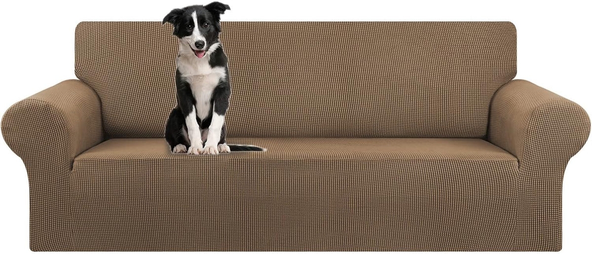Stretch Couch Covers for Sofa, 3 Cushion Couch Slipcover,Black | 1-Piece Washable Sofa Cover Pet Friendly(78"-94") Furniture Protector Soft Jacquard, Elastic Bottom for Dogs & Kids