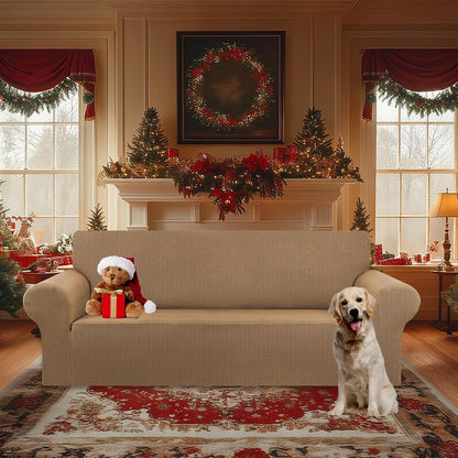 Stretch Couch Covers for Sofa, 3 Cushion Couch Slipcover,Black | 1-Piece Washable Sofa Cover Pet Friendly(78"-94") Furniture Protector Soft Jacquard, Elastic Bottom for Dogs & Kids