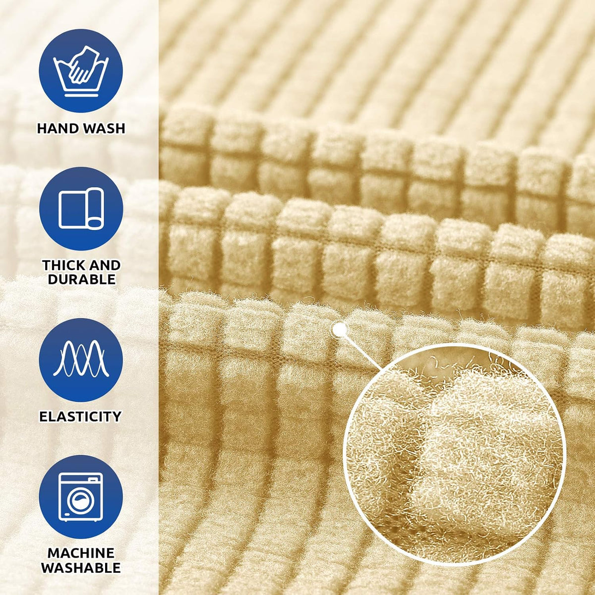Stretch Couch Covers for Sofa, 3 Cushion Couch Slipcover,Black | 1-Piece Washable Sofa Cover Pet Friendly(78"-94") Furniture Protector Soft Jacquard, Elastic Bottom for Dogs & Kids