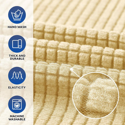 Stretch Couch Covers for Sofa, 3 Cushion Couch Slipcover,Black | 1-Piece Washable Sofa Cover Pet Friendly(78"-94") Furniture Protector Soft Jacquard, Elastic Bottom for Dogs & Kids