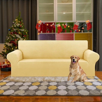 Stretch Couch Covers for Sofa, 3 Cushion Couch Slipcover,Black | 1-Piece Washable Sofa Cover Pet Friendly(78"-94") Furniture Protector Soft Jacquard, Elastic Bottom for Dogs & Kids