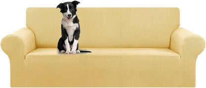 Stretch Couch Covers for Sofa, 3 Cushion Couch Slipcover,Black | 1-Piece Washable Sofa Cover Pet Friendly(78"-94") Furniture Protector Soft Jacquard, Elastic Bottom for Dogs & Kids