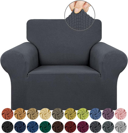 Stretch Couch Covers for Sofa, 3 Cushion Couch Slipcover,Black | 1-Piece Washable Sofa Cover Pet Friendly(78"-94") Furniture Protector Soft Jacquard, Elastic Bottom for Dogs & Kids