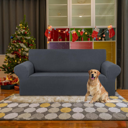 Stretch Couch Covers for Sofa, 3 Cushion Couch Slipcover,Black | 1-Piece Washable Sofa Cover Pet Friendly(78"-94") Furniture Protector Soft Jacquard, Elastic Bottom for Dogs & Kids