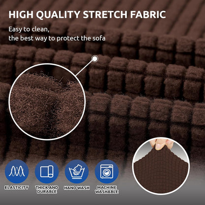 Stretch Couch Covers for Sofa, 3 Cushion Couch Slipcover,Black | 1-Piece Washable Sofa Cover Pet Friendly(78"-94") Furniture Protector Soft Jacquard, Elastic Bottom for Dogs & Kids