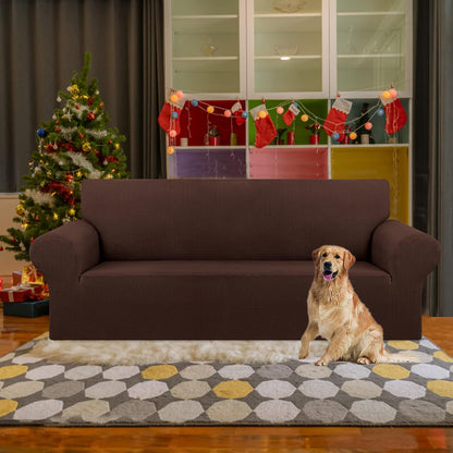 Stretch Couch Covers for Sofa, 3 Cushion Couch Slipcover,Black | 1-Piece Washable Sofa Cover Pet Friendly(78"-94") Furniture Protector Soft Jacquard, Elastic Bottom for Dogs & Kids