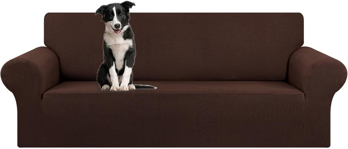 Stretch Couch Covers for Sofa, 3 Cushion Couch Slipcover,Black | 1-Piece Washable Sofa Cover Pet Friendly(78"-94") Furniture Protector Soft Jacquard, Elastic Bottom for Dogs & Kids