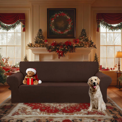 Stretch Couch Covers for Sofa, 3 Cushion Couch Slipcover,Black | 1-Piece Washable Sofa Cover Pet Friendly(78"-94") Furniture Protector Soft Jacquard, Elastic Bottom for Dogs & Kids
