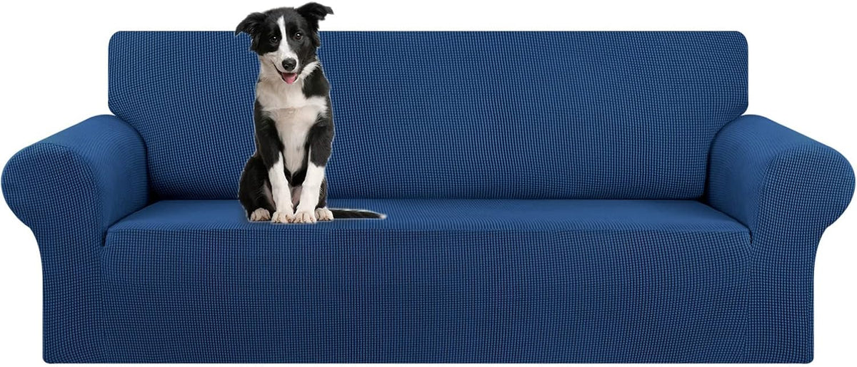 Stretch Couch Covers for Sofa, 3 Cushion Couch Slipcover,Black | 1-Piece Washable Sofa Cover Pet Friendly(78"-94") Furniture Protector Soft Jacquard, Elastic Bottom for Dogs & Kids