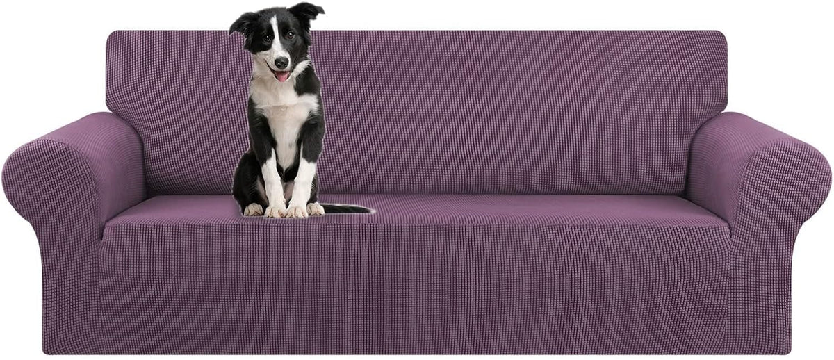Stretch Couch Covers for Sofa, 3 Cushion Couch Slipcover,Black | 1-Piece Washable Sofa Cover Pet Friendly(78"-94") Furniture Protector Soft Jacquard, Elastic Bottom for Dogs & Kids