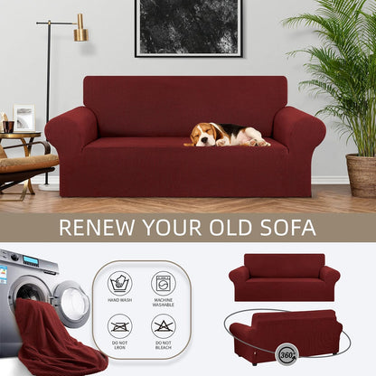 Stretch Couch Covers for Sofa, 3 Cushion Couch Slipcover,Black | 1-Piece Washable Sofa Cover Pet Friendly(78"-94") Furniture Protector Soft Jacquard, Elastic Bottom for Dogs & Kids