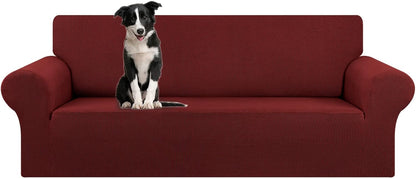 Stretch Couch Covers for Sofa, 3 Cushion Couch Slipcover,Black | 1-Piece Washable Sofa Cover Pet Friendly(78"-94") Furniture Protector Soft Jacquard, Elastic Bottom for Dogs & Kids