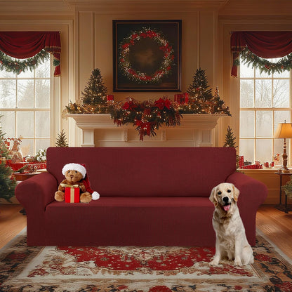 Stretch Couch Covers for Sofa, 3 Cushion Couch Slipcover,Black | 1-Piece Washable Sofa Cover Pet Friendly(78"-94") Furniture Protector Soft Jacquard, Elastic Bottom for Dogs & Kids