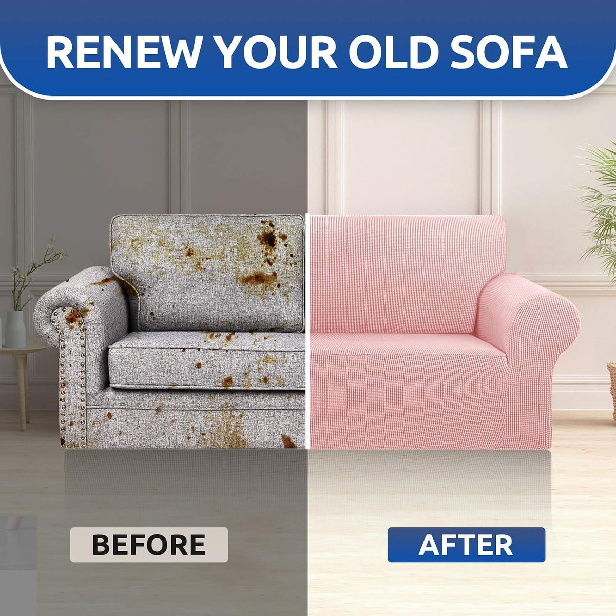 Stretch Couch Covers for Sofa, 3 Cushion Couch Slipcover,Black | 1-Piece Washable Sofa Cover Pet Friendly(78"-94") Furniture Protector Soft Jacquard, Elastic Bottom for Dogs & Kids