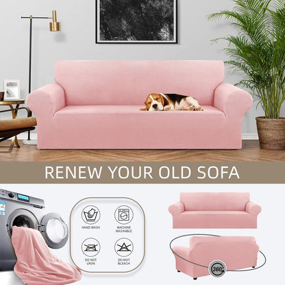 Stretch Couch Covers for Sofa, 3 Cushion Couch Slipcover,Black | 1-Piece Washable Sofa Cover Pet Friendly(78"-94") Furniture Protector Soft Jacquard, Elastic Bottom for Dogs & Kids