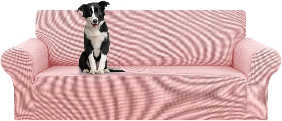 Stretch Couch Covers for Sofa, 3 Cushion Couch Slipcover,Black | 1-Piece Washable Sofa Cover Pet Friendly(78"-94") Furniture Protector Soft Jacquard, Elastic Bottom for Dogs & Kids