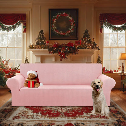Stretch Couch Covers for Sofa, 3 Cushion Couch Slipcover,Black | 1-Piece Washable Sofa Cover Pet Friendly(78"-94") Furniture Protector Soft Jacquard, Elastic Bottom for Dogs & Kids