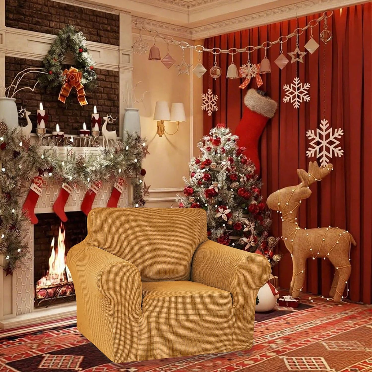Stretch Couch Covers for Sofa, 3 Cushion Couch Slipcover,Black | 1-Piece Washable Sofa Cover Pet Friendly(78"-94") Furniture Protector Soft Jacquard, Elastic Bottom for Dogs & Kids