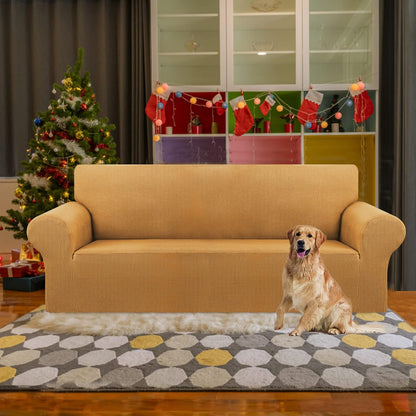 Stretch Couch Covers for Sofa, 3 Cushion Couch Slipcover,Black | 1-Piece Washable Sofa Cover Pet Friendly(78"-94") Furniture Protector Soft Jacquard, Elastic Bottom for Dogs & Kids