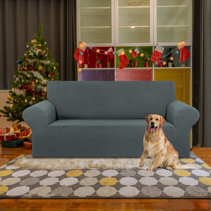 Stretch Couch Covers for Sofa, 3 Cushion Couch Slipcover,Black | 1-Piece Washable Sofa Cover Pet Friendly(78"-94") Furniture Protector Soft Jacquard, Elastic Bottom for Dogs & Kids