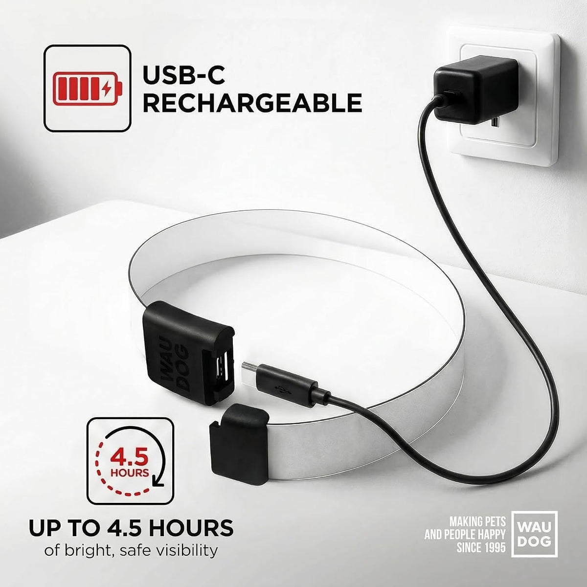 Light Up Dog Collar LED Rechargeable Waterproof Glow in the Dark