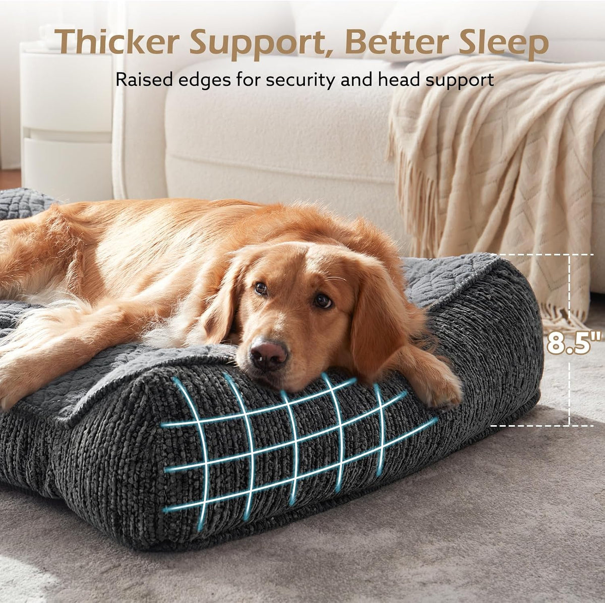 XL Orthopedic Dog Bed for Large Dogs, Extra Thick Foam Pet Bed Sofa