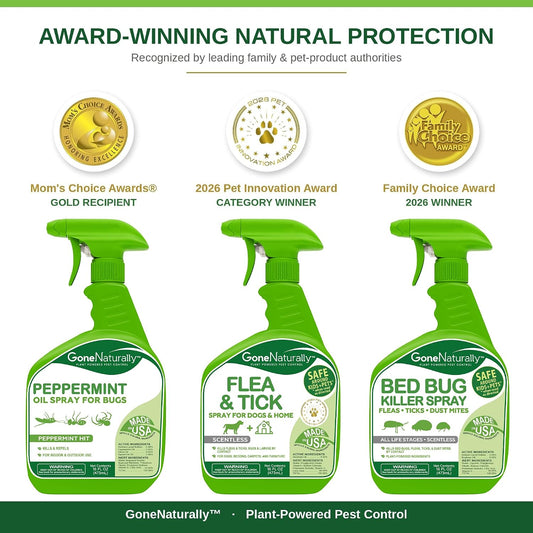 Flea and Tick Spray for Dogs & Home – Scentless Dog Flea Spray for Home, Carpets & Furniture – No Essential Oils – Kills Fleas, Ticks, Eggs & Larvae on Bedding & Direct on Fur (16oz)