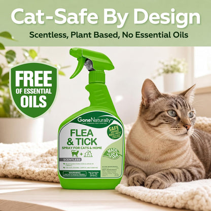 Flea and Tick Spray for Dogs & Home – Scentless Dog Flea Spray for Home, Carpets & Furniture – No Essential Oils – Kills Fleas, Ticks, Eggs & Larvae on Bedding & Direct on Fur (16oz)