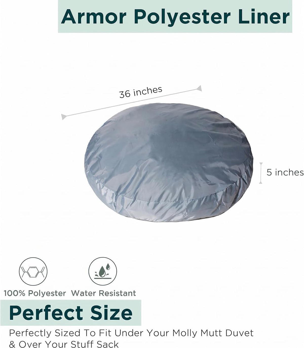 Dog Bed Liner, Water-Resistant Liner, Washable, 36"x45"x4.75"